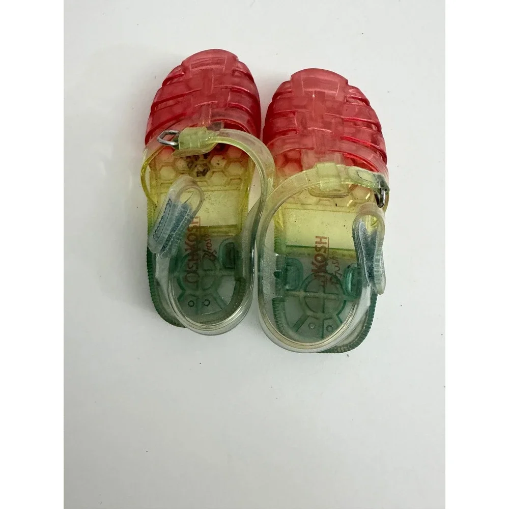 OshKosh Bgosh Kids Rainbow Ombre Jelly Sandals Fisherman Water Shoes‎ Size 6
